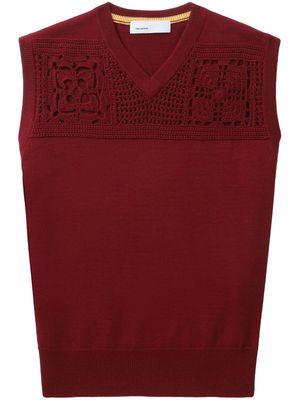 Toga crochet-knit wool vest - Red