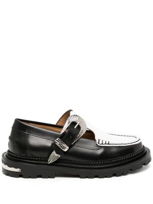 Toga cut-out panelled leather loafers - Black