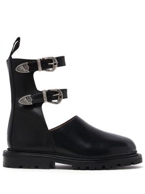 Toga double-buckle leather boots - Black