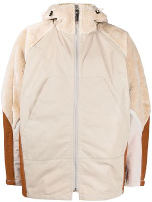 Toga faux-fur trim hooded jacket - Neutrals