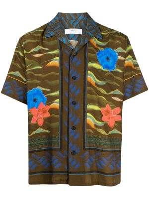 Toga floral-print short-sleeve shirt - Brown