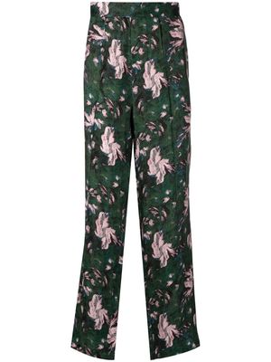 Toga floral straight-leg trousers - Green