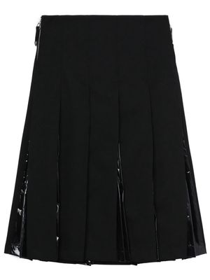 Toga fully-pleated wool skirt - Black