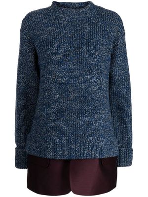 Toga layered knitted wool jumper - Blue