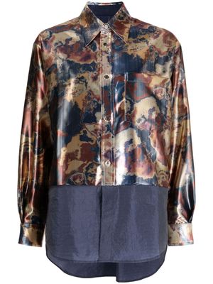 Toga Pulla abstract-print panelled shirt - Multicolour