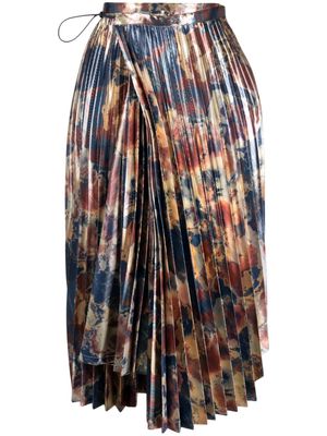 Toga Pulla abstract-print plissé skirt - Multicolour