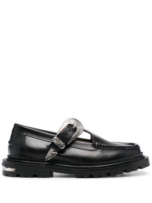 Toga Pulla buckle-fastening leather loafers - Black