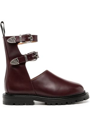 Toga Pulla buckle leather ankle boots - Brown