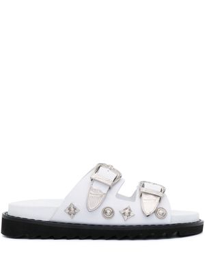 Toga Pulla double-buckle slip-on sandals - White