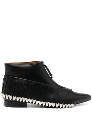 Toga Pulla fringed-detail leather boots - Black