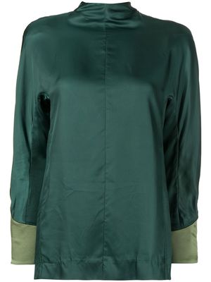 Toga Pulla long-sleeve tie-fastening blouse - Green
