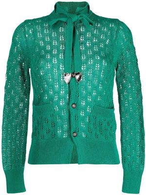 Toga Pulla metallic-detail knitted cardigan - Green