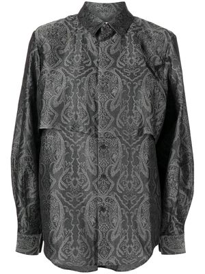 Toga Pulla patterned-jacquard long-sleeve shirt - Grey