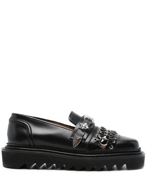 Toga Pulla ring-detail leather loafers - Black