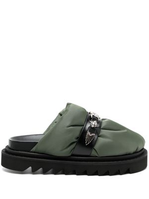 Toga Pulla round-toe leather mules - Green