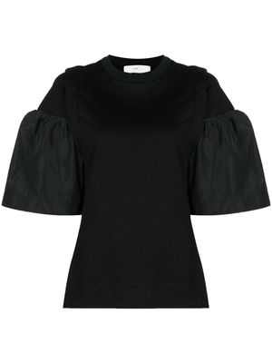 Toga Pulla short-sleeved cotton blouse - Black