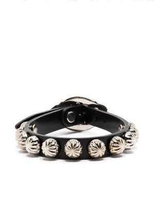 Toga Pulla silver plated leather bracelet - Black