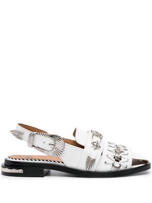 Toga Pulla silver-tone stud embellished sandals - White