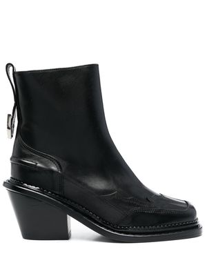 Toga Pulla square toe 85mm heeled boots - Black