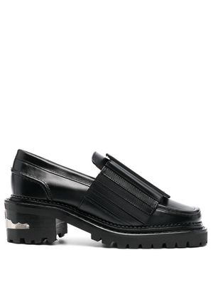 Toga Pulla square-toe leather loafers - Black