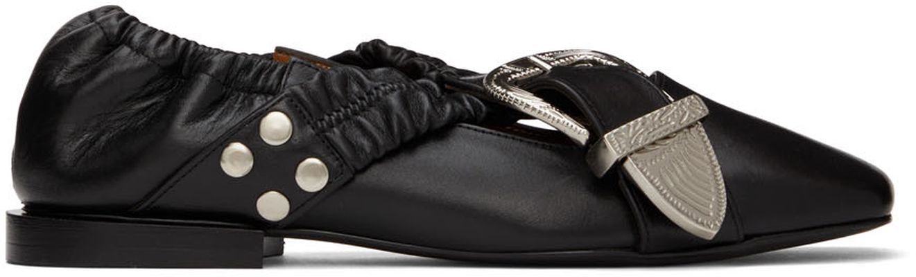 Toga Pulla SSENSE Exclusive Black Buckle Ballerina Flats