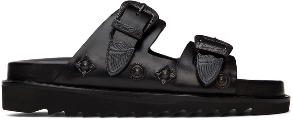 Toga Pulla SSENSE Exclusive Black Double Buckle Charms Sandals