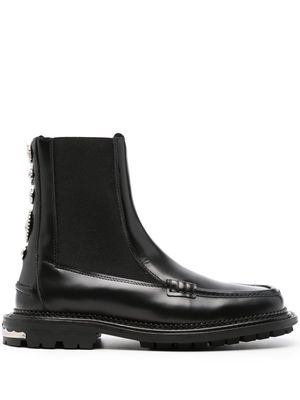 Toga Pulla stud-embellished leather boots - BLACK POLIDO