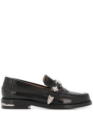 Toga Pulla stud embellished mid-heel loafers - Black