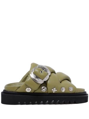 Toga Pulla stud-embellished padded sandals - Green