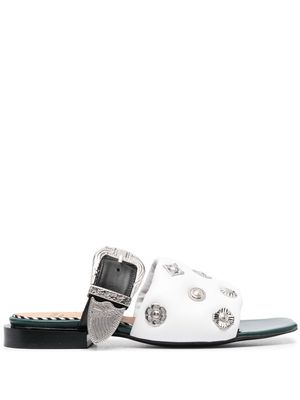 Toga Pulla stud-embellished square-toe sandals - White