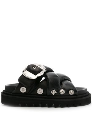 Toga Pulla stud-embellishment leather platform sandals - Black