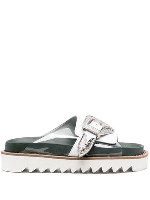 Toga Pulla two-tone buckled sandals - White