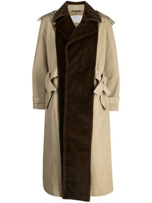 Toga Pulla two-tone panelled trench coat - Neutrals