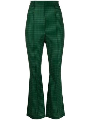 Toga Pulla windowpane-print cropped trousers - Green