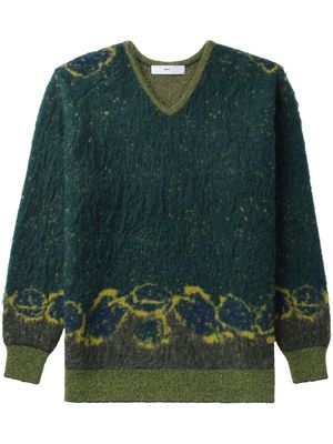 Toga V-neck intarsia-knit sweater - Green