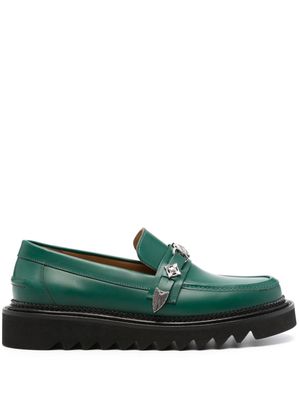 Toga Virilis chunky leather loafers - Green