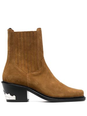Toga Virilis Cuban heel leather boots - Brown