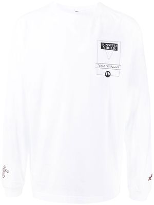 Toga Virilis graphic-print long-sleeved T-shirt - White