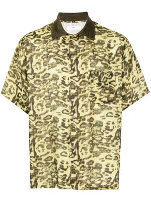 Toga Virilis leopard print short-sleeve shirt - Yellow
