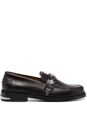 Toga Virilis logo-engraved leather loafers - Brown