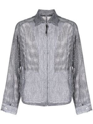 Toga Virilis mesh-panelling shirt jacket - Black