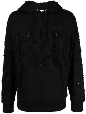 Toga Virilis sequin-embellishment cotton hoodie - Black