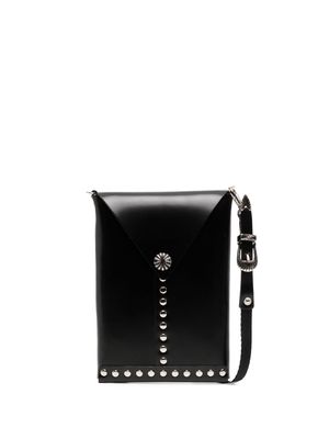 Toga Virilis stud-embellished envelope wallet - Black