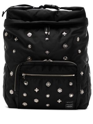 Toga Virilis stud-embellished logo-patch backpack - Black