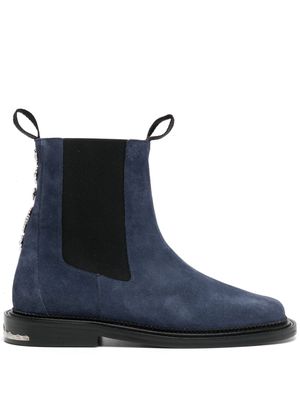 Toga Virilis stud-embellished suede ankle boots - Blue