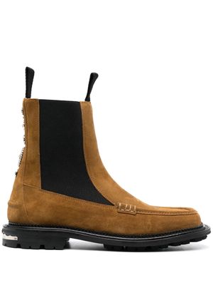 Toga Virilis stud-embellished suede boots - Brown