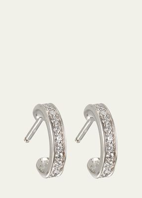 Together 18K White Gold Diamond Hoop Earrings