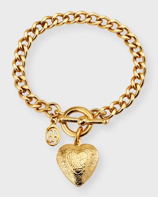 Toggle Bracelet with Heart Locket