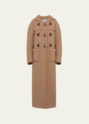 Toggle Velour Duffle Hooded Coat
