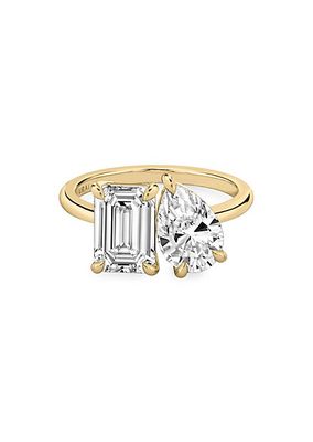 Toi Et Moi 18K Yellow Gold & 3.50 TCW Lab-Grown Diamond Engagement Ring